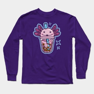 Axolotl bubble tea blue and pink Long Sleeve T-Shirt